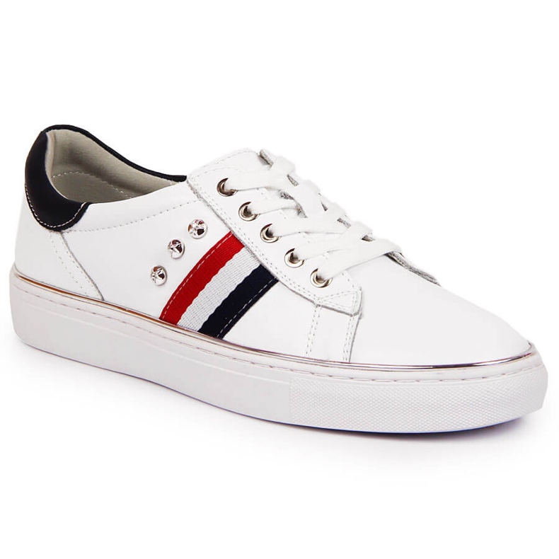 Dámské kožené boty, bílé tenisky Vinceza bílý