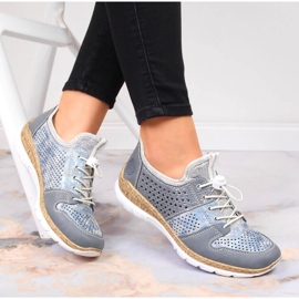 Dámské modré prolamované boty Rieker N4255-12 Dámské modré prolamované boty Rieker N4255-12