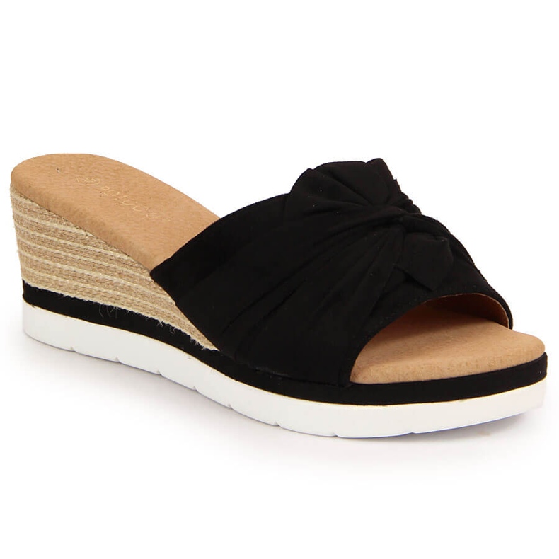 Dámské černé pantofle na klínku Potocki černá