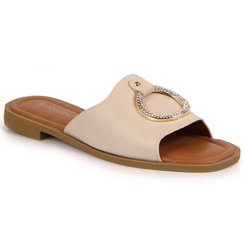 Dámské béžové pantofle Potocki ornament béžový