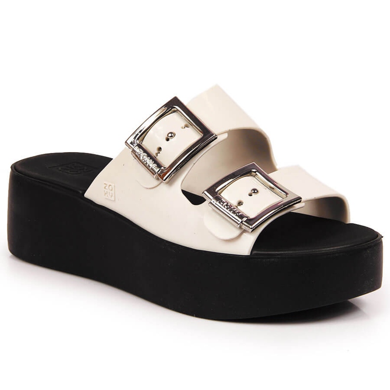 Dámské gumové pantofle na platformě Zaxy HH285181 bílý Dámské gumové pantofle na platformě Zaxy HH285181 bílý