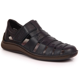 Pánské letní boty na suchý zip Rieker 05279-14 černá Pánské letní boty na suchý zip Rieker 05279-14 černá
