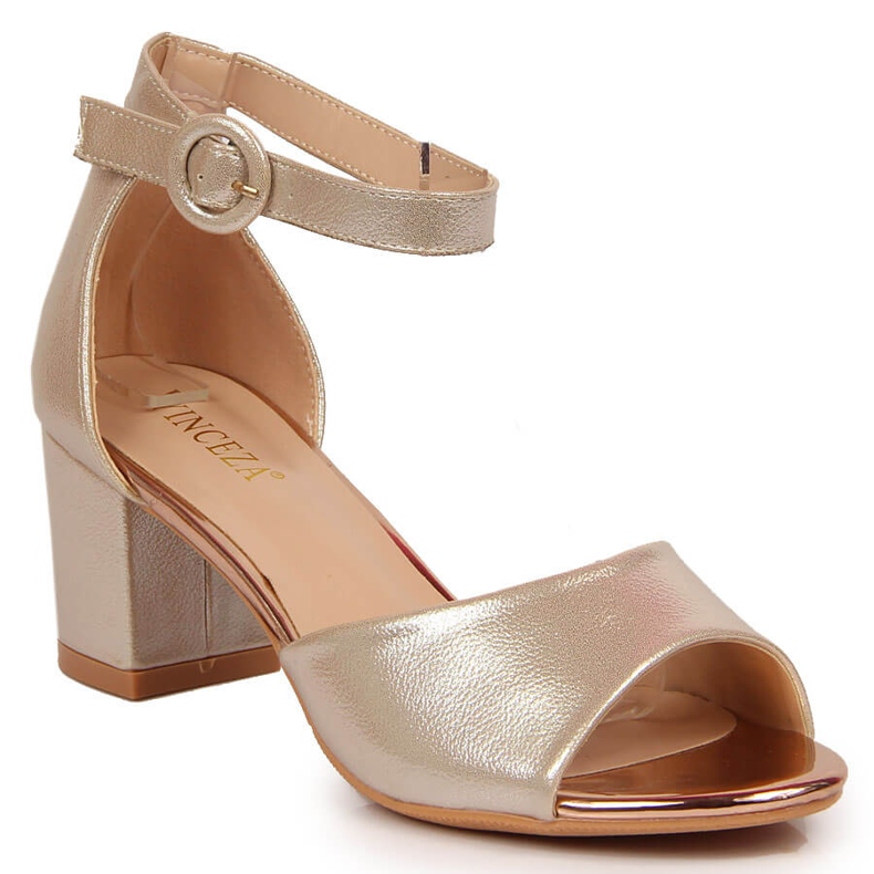 Zlaté dámské sandály Vinceza na sloupku zlatý