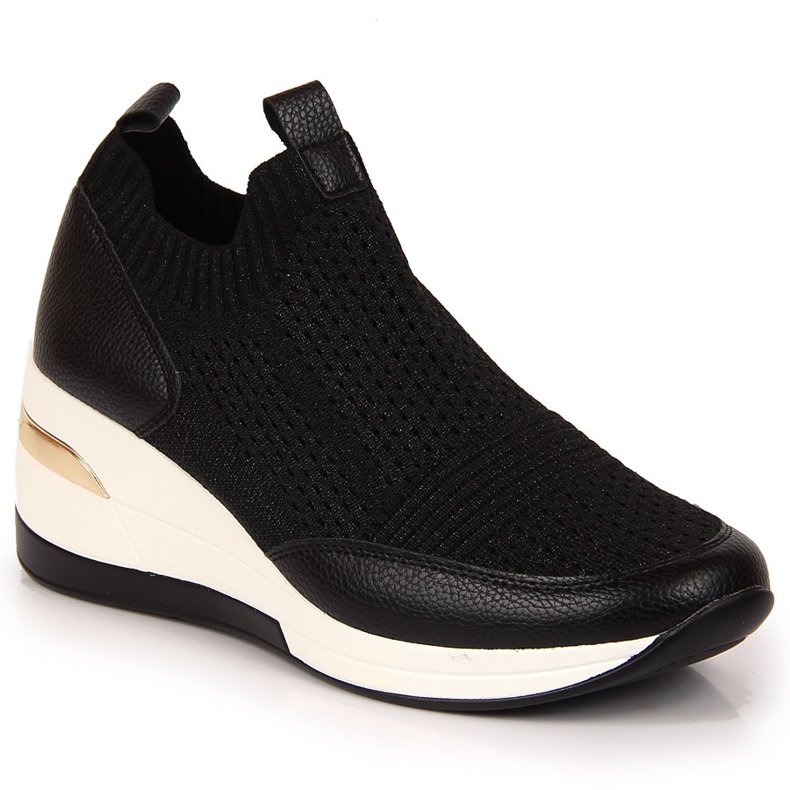 Dámské černé tenisky na klínku Artiker černá Dámské černé tenisky na klínku Artiker černá