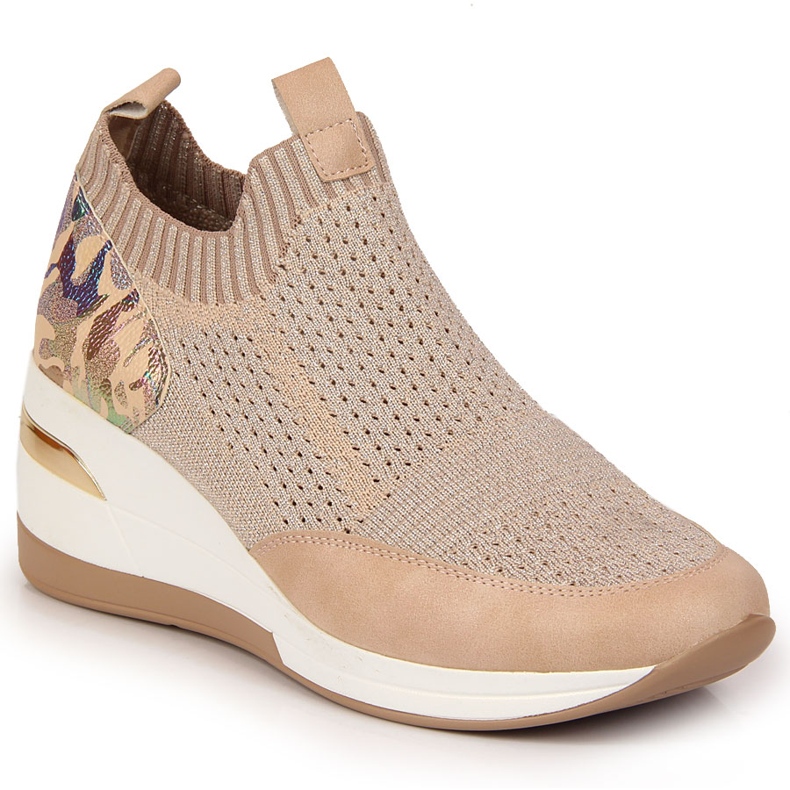 Dámské tenisky na klínku pudrově růžové Artiker růžový