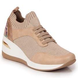 Dámské polobotky na klínovém podpatku slip on pudrově růžové Artiker růžový