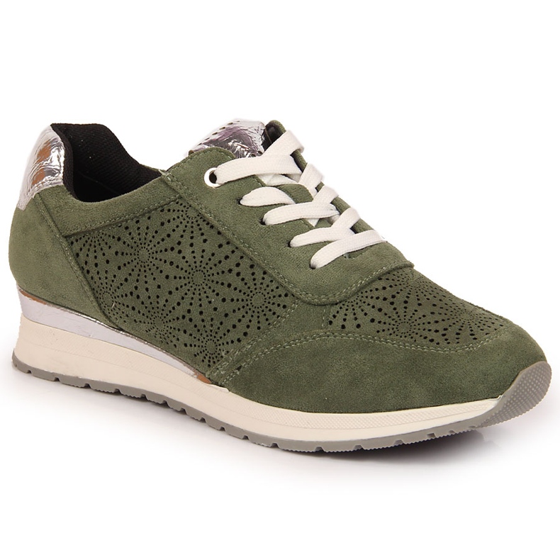 Dámské semišové zelené tenisky Jezzi zelená