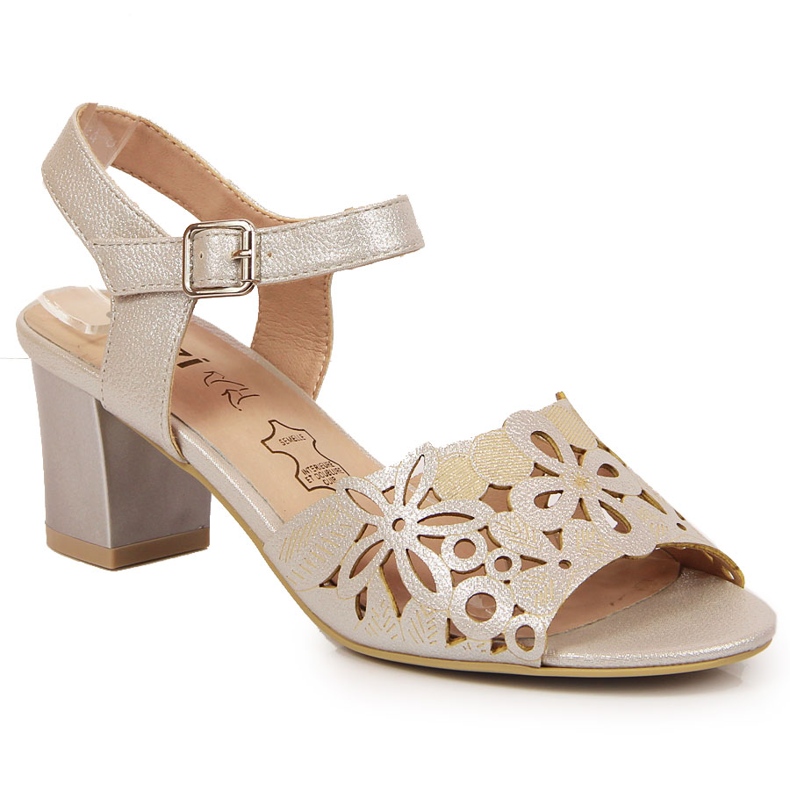 Stříbrné dámské sandály Jezzi na sloupku stříbrný