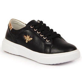 Dámské kožené boty s černou platformou Vinceza černá Dámské kožené boty s černou platformou Vinceza černá