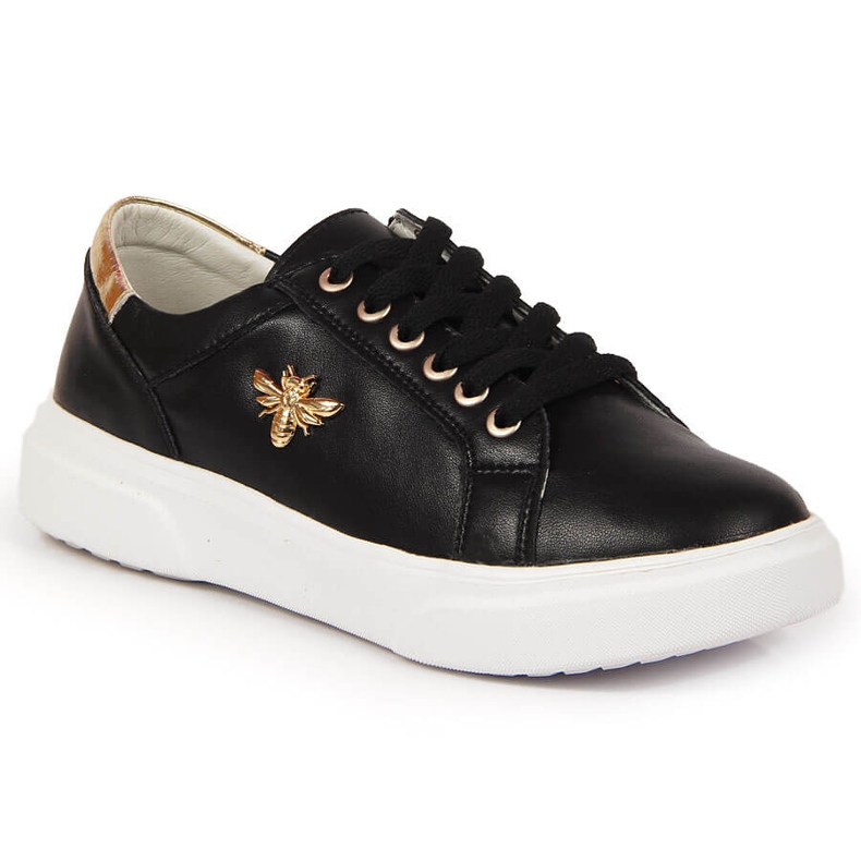 Dámské kožené boty s černou platformou Vinceza černá