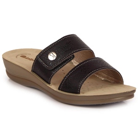 Black Inblu dámské černé pantofle na suchý zip černá