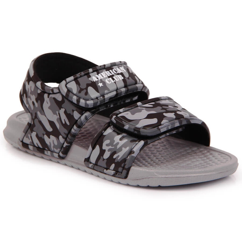 Chlapecké šedé pěnové sandály se suchým zipem American Club šedá