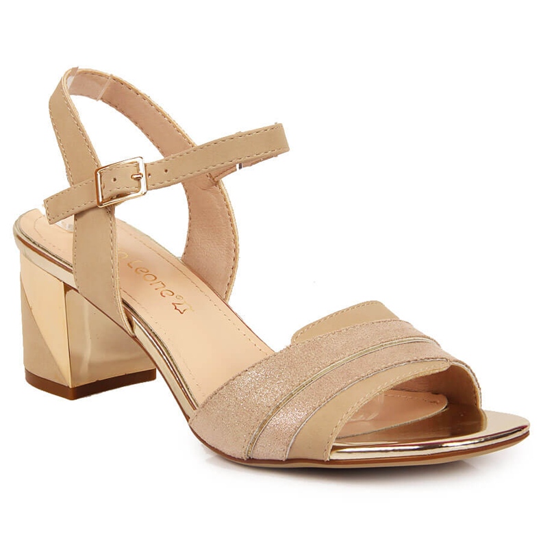 Dámské sandály na zlatém sloupku značky Sergio Leone zlatý