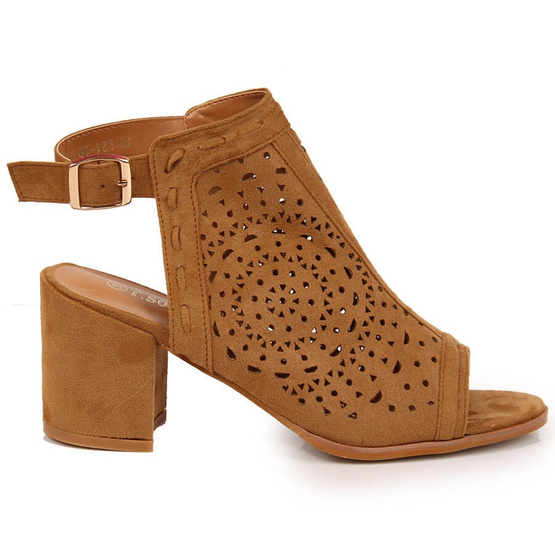 T.Sokolski Dámské sandály vyrobené s prolamovaným velbloudem T. Sokolskim hnědý