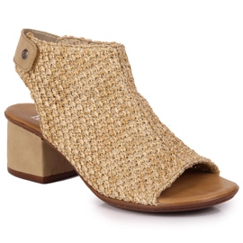 Dámské béžové pletené sandály Rieker 64670-60 béžový Dámské béžové pletené sandály Rieker 64670-60 béžový