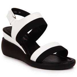 Dámské sandály na klínku bílé Sergio Leone bílý