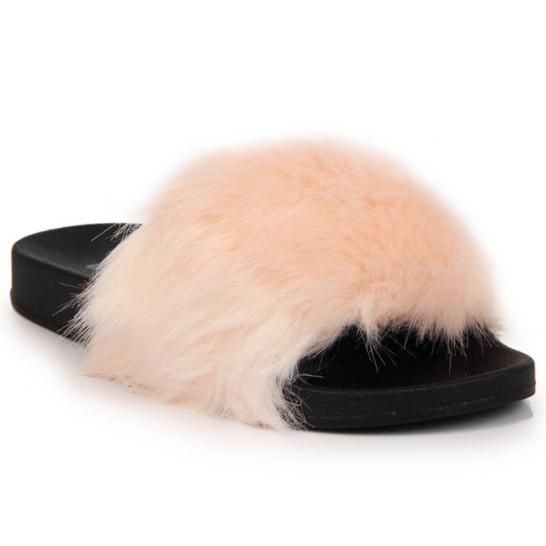 Dámské pantofle s kožíškem - světle růžové Jezzi růžový Dámské pantofle s kožíškem - světle růžové Jezzi růžový