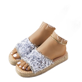 Stříbrné pantofle na platformě Susanna stříbrný