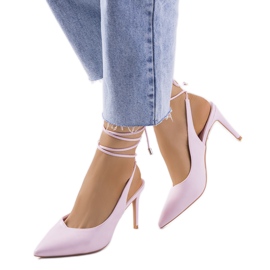 Růžové šněrovací podpatky značky Latvala růžový