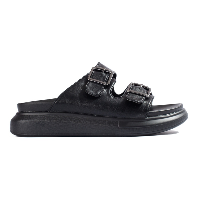 LA.FI Pantofle s přezkami černá