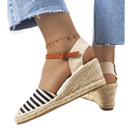 Černé espadrilky na klínu Garvan béžový černý