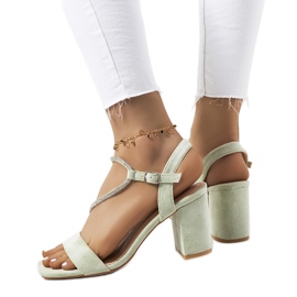 Zelené sandály Roseby s hranatou špičkou zelený