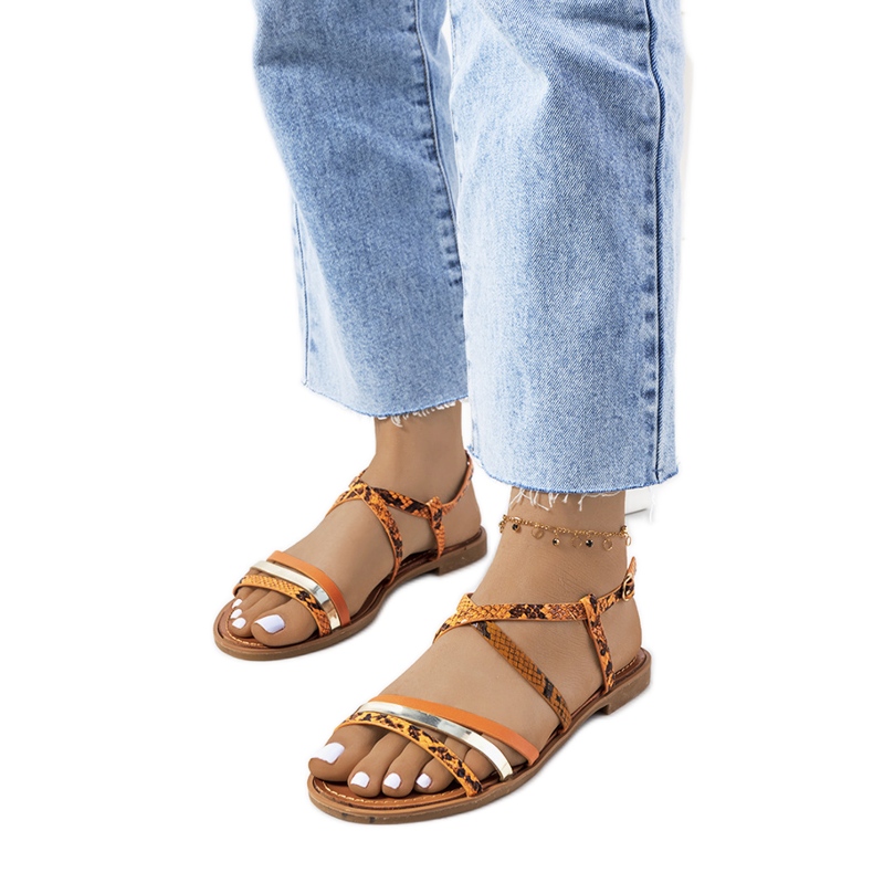 Dámské sandály Reeta v oranžové barvě oranžový