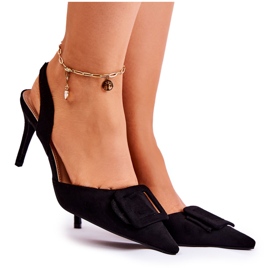 PS1 Semišové Vysoké Podpatky Se Špičkou V černém Emberly Spitz černý