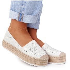 S.Barski Espadrilky na platformě Straw S. Bararski White bílý stříbro