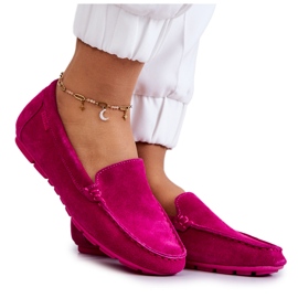 Dámské semišové mokasíny Big Star JJ274656 Fuchsia růžový