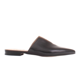 Marco Shoes Kožené pantofle s výřezem černý