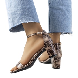 Béžové sandály na sloupku s motivem hada Azevedo béžový