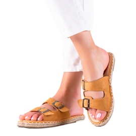 Cm Paris Pantofle s přezkami hnědý