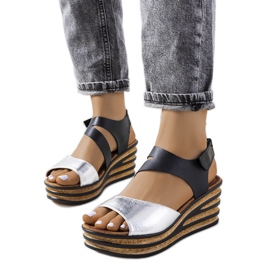 Stříbrné espadrilky na klínech Burley stříbro
