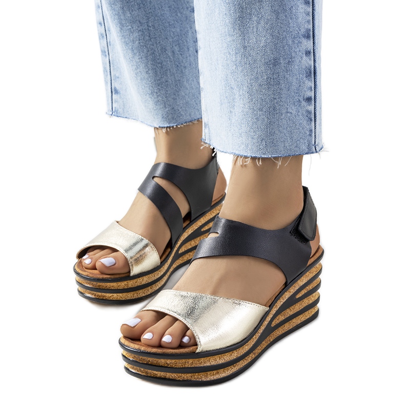 Zlaté espadrilky na klínech Burley zlatý Zlaté espadrilky na klínech Burley zlatý