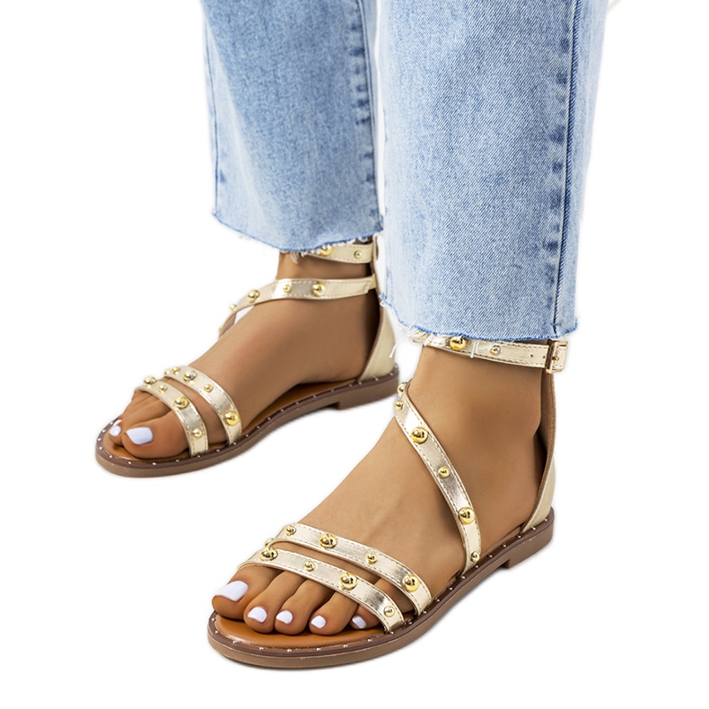 Sandály Krolt se zlatými cvočky Sandály Krolt se zlatými cvočky