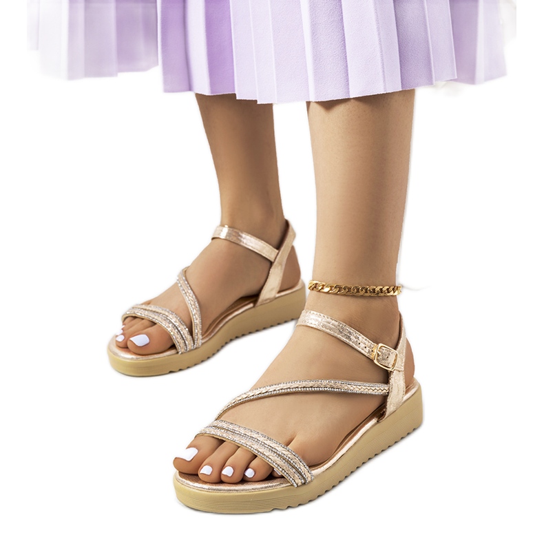 Zlaté dámské sandály Ray zlatý