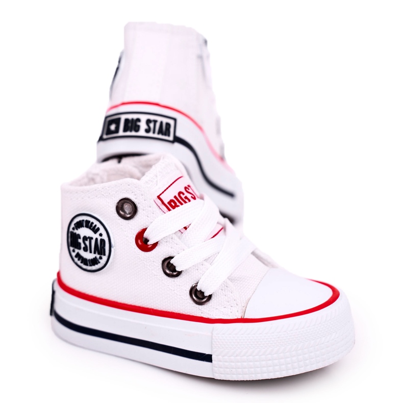 Dětské vysoké tenisky se zipem Big Star HH374187 White bílý