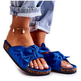 PS1 Tmavě modré pantofle Wendy Cork s podrážkou modrý PS1 Tmavě modré pantofle Wendy Cork s podrážkou modrý