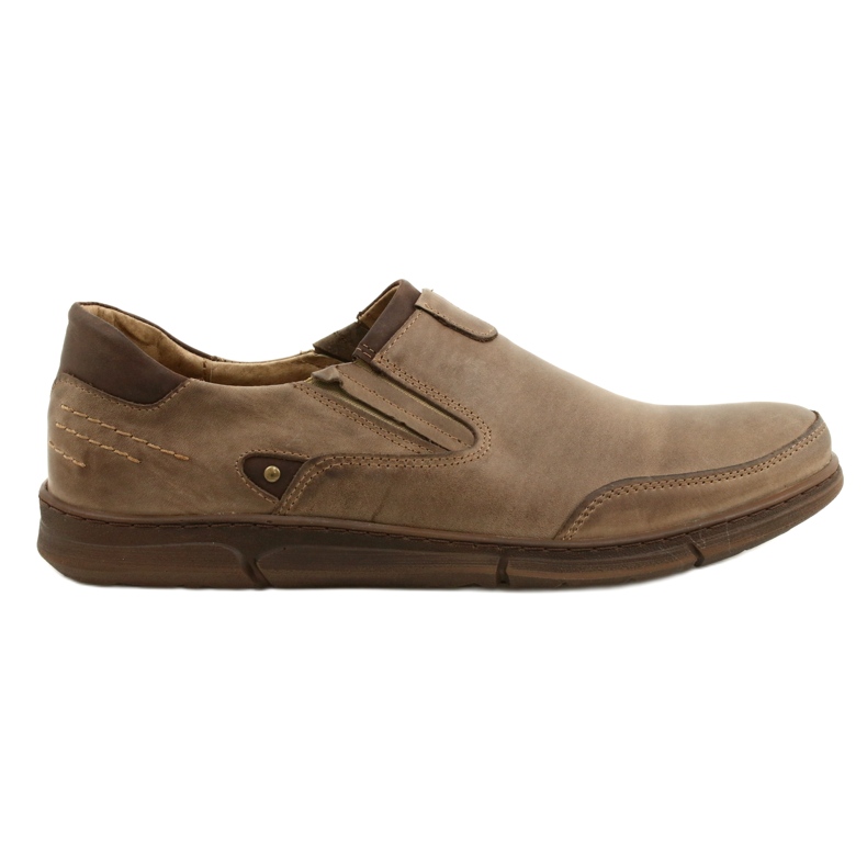 Polbut Pánské slip-on mokasíny boty J51, hnědé hnědý