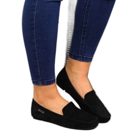 Černé Kožené Mokasíny V Vinceza černý