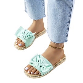 Zelené pantofle s mašlí Avi zelená