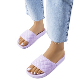 Fialové prošívané pantofle Kate fialový Fialové prošívané pantofle Kate fialový