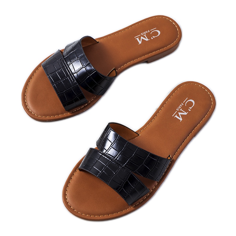 Miliny elegantní černé pantofle černá