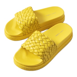 Žluté pantofle na platformě Kapper žluť