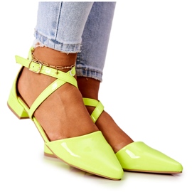 WS1 Patent Lodičky Na Nízkých Podpatcích Neonově žlutá Giovanna WS1 Patent Lodičky Na Nízkých Podpatcích Neonově žlutá Giovanna