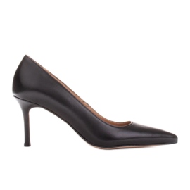 Marco Shoes Elegantní podpatky vyrobené z měkké kůže černý