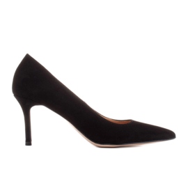 Marco Shoes Elegantní semišové podpatky černý