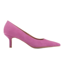 Marco Shoes Elegantní lodičky na podpatku na nižším podpatku růžový Marco Shoes Elegantní lodičky na podpatku na nižším podpatku růžový