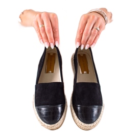 DK Černé espadrilky na platformě černý